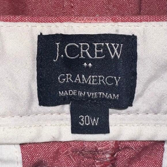JCrew Factory Men’s Gramercy Red Cotton Chambray 8” Inseam Chino Shorts Size 30W - Picture 2 of 8